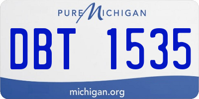 MI license plate DBT1535