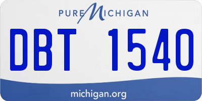 MI license plate DBT1540