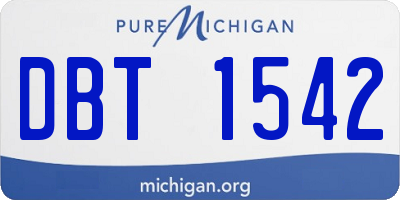 MI license plate DBT1542