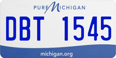 MI license plate DBT1545