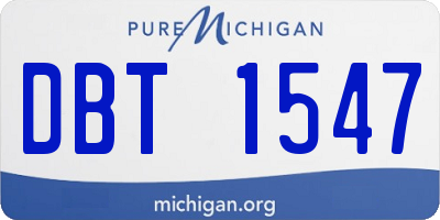 MI license plate DBT1547