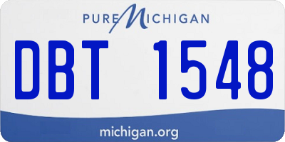 MI license plate DBT1548