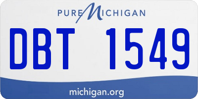MI license plate DBT1549