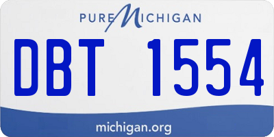 MI license plate DBT1554