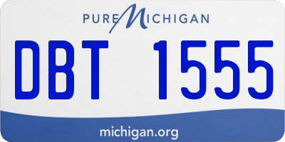 MI license plate DBT1555