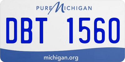 MI license plate DBT1560