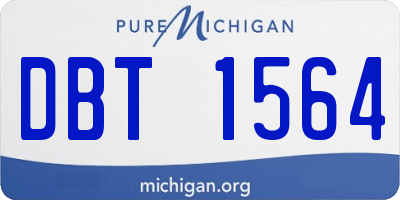MI license plate DBT1564