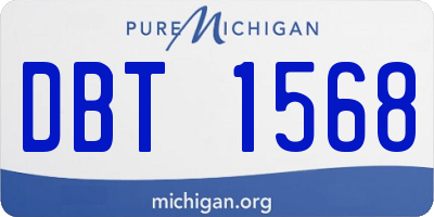 MI license plate DBT1568