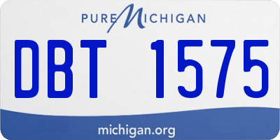 MI license plate DBT1575