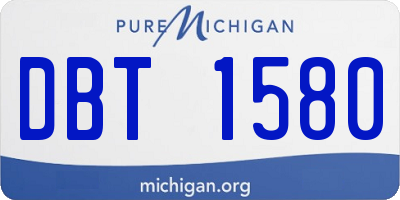 MI license plate DBT1580