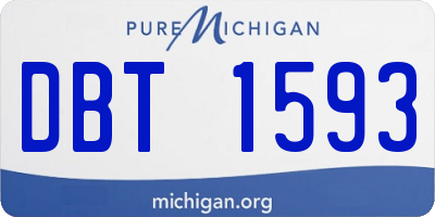 MI license plate DBT1593