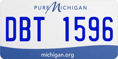 MI license plate DBT1596