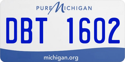 MI license plate DBT1602