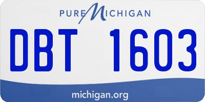 MI license plate DBT1603