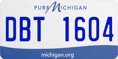 MI license plate DBT1604