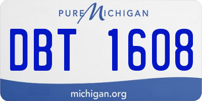 MI license plate DBT1608