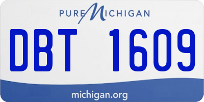 MI license plate DBT1609