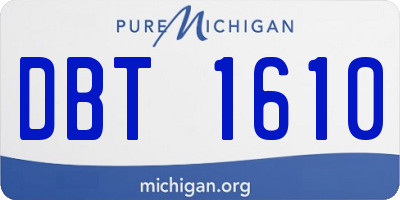 MI license plate DBT1610