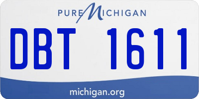 MI license plate DBT1611