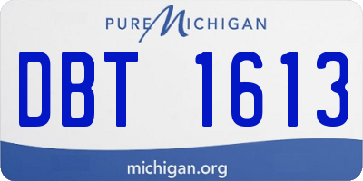 MI license plate DBT1613