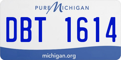 MI license plate DBT1614