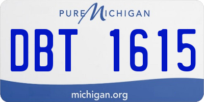 MI license plate DBT1615