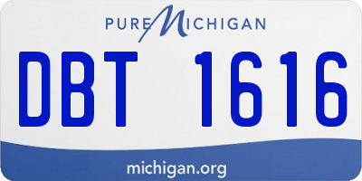 MI license plate DBT1616