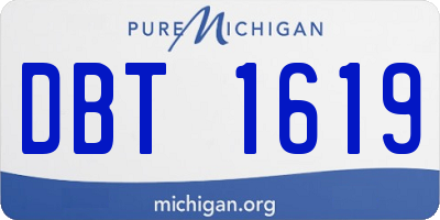 MI license plate DBT1619