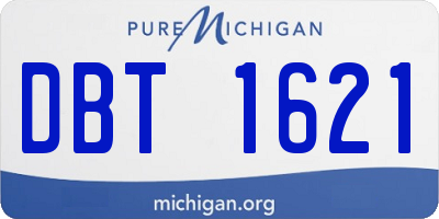 MI license plate DBT1621