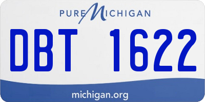 MI license plate DBT1622