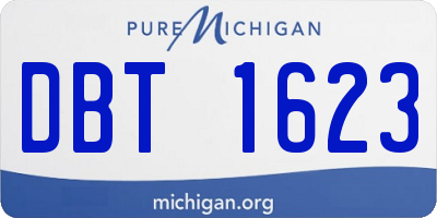 MI license plate DBT1623