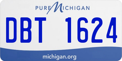 MI license plate DBT1624