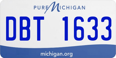 MI license plate DBT1633