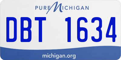 MI license plate DBT1634