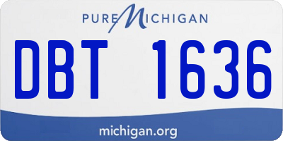 MI license plate DBT1636