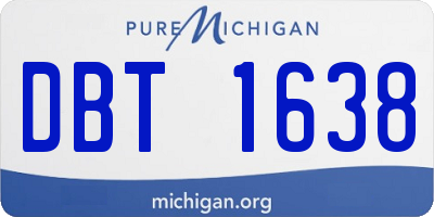 MI license plate DBT1638