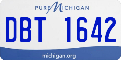 MI license plate DBT1642