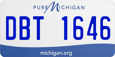 MI license plate DBT1646