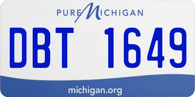 MI license plate DBT1649