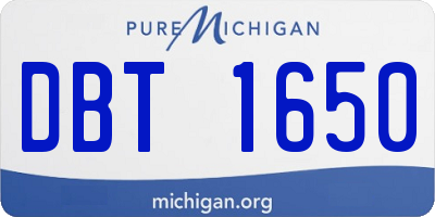 MI license plate DBT1650