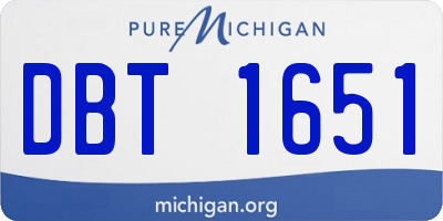 MI license plate DBT1651