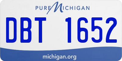 MI license plate DBT1652