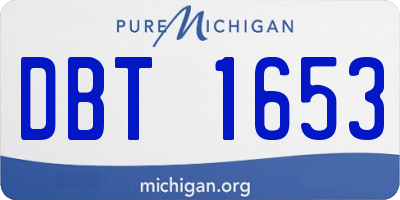 MI license plate DBT1653
