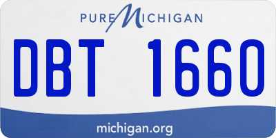 MI license plate DBT1660
