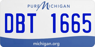 MI license plate DBT1665