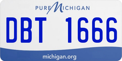 MI license plate DBT1666