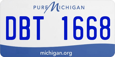MI license plate DBT1668