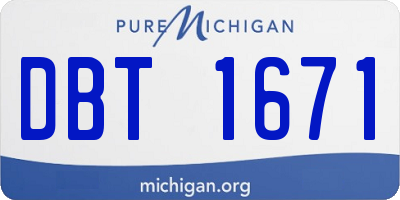 MI license plate DBT1671