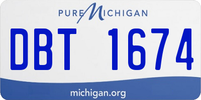MI license plate DBT1674