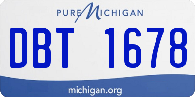 MI license plate DBT1678